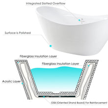 Load image into Gallery viewer, Boracay 68" x 29" freestanding bath with brushed nickel drain - FERDY BATH