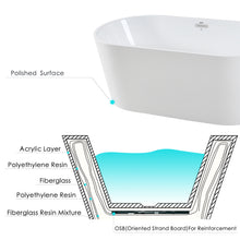 Load image into Gallery viewer, Shangri-La 67" x 32" freestanding bathtub Soaking tub- brushed nickel drain