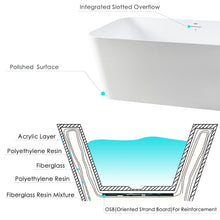 Load image into Gallery viewer, Maui 67" x 31" freestanding straight bath - brushed nickel drain