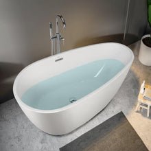Load image into Gallery viewer, Tamago 55" x 30" freestanding bath with center toe-tap drain - FERDY BATH