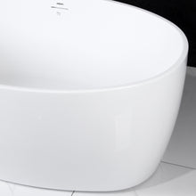 Load image into Gallery viewer, Tahiti 59" x 31" freestanding oval bathtub with brushed nickel drain