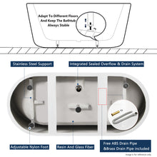 Load image into Gallery viewer, Shangri-La 67" x 32" freestanding bathtub Soaking tub- brushed nickel drain