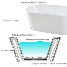 Load image into Gallery viewer, Shangri-La 55" x 28" freestanding oval bath - brushed nickel drain - FERDY BATH