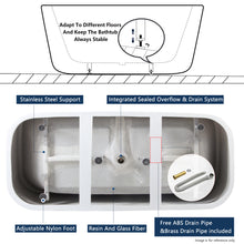 Load image into Gallery viewer, Maui 67" x 31" freestanding straight bath - brushed nickel drain