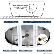 Load image into Gallery viewer, Tahiti 67" x 31" freestanding oval bath - brushed nickel drain - FERDY BATH