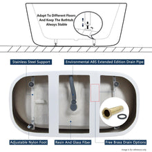 Load image into Gallery viewer, Langkawi 69" x 30" freestanding bath, deck mounted faucet ready - brushed nickel drain - FERDY BATH