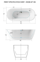 Load image into Gallery viewer, Bali 55" x 28" freestanding oval bath - brushed nickel drain - FERDY BATH