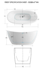 Load image into Gallery viewer, Naha 67" x 31" freestanding bath with brushed nickel drain - FERDY BATH
