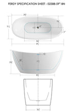 Load image into Gallery viewer, Naha 59" x 31" freestanding bath with brushed nickel drain - FERDY BATH