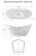 Load image into Gallery viewer, Boracay 68" x 29" freestanding bath with brushed nickel drain - FERDY BATH