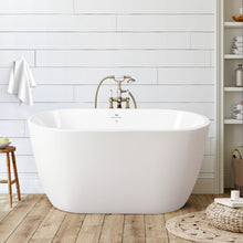 Load image into Gallery viewer, Bali 47" x 26" freestanding oval bathtub - brushed nickel drain