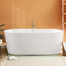 Load image into Gallery viewer, Shangri-La 59" x 30" Freestanding Bathtub Soaking Tub - brushed nickel drain