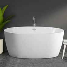 Load image into Gallery viewer, Tahiti 55" x 31" freestanding oval bath with brushed nickel drain