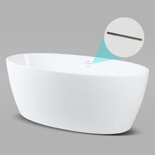 Load image into Gallery viewer, Tahiti 59" x 31" freestanding oval bathtub with brushed nickel drain