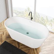 Load image into Gallery viewer, Shangri-La 55" x 28" freestanding oval bath - brushed nickel drain - FERDY BATH