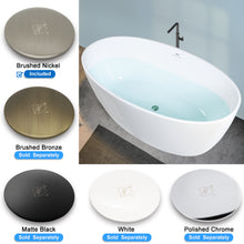 Load image into Gallery viewer, Tahiti 59" x 31" freestanding oval bathtub with brushed nickel drain