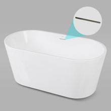 Load image into Gallery viewer, Shangri-La 55" x 28" freestanding oval bath - brushed nickel drain - FERDY BATH