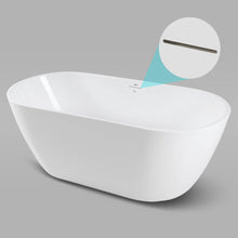 Load image into Gallery viewer, Bali 59" x 28" freestanding oval bath - brushed nickel drain - FERDY BATH