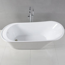 Load image into Gallery viewer, Langkawi 69" x 30" freestanding bath, deck mounted faucet ready - brushed nickel drain - FERDY BATH