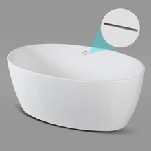 Load image into Gallery viewer, Tahiti 55" x 31" freestanding oval bath with brushed nickel drain