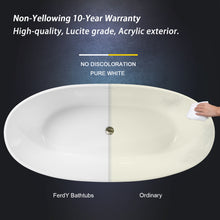 Load image into Gallery viewer, Tahiti 59" x 31" freestanding oval bathtub with brushed nickel drain
