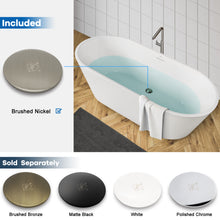 Load image into Gallery viewer, Shangri-La 67" x 32" freestanding bathtub Soaking tub- brushed nickel drain