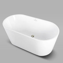 Load image into Gallery viewer, Shangri-La 55" x 28" freestanding oval bath - brushed nickel drain - FERDY BATH