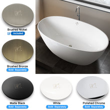 Load image into Gallery viewer, Tahiti 55" x 31" freestanding oval bath with brushed nickel drain