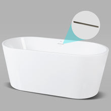 Load image into Gallery viewer, Shangri-La 59" x 30" Freestanding Bathtub Soaking Tub - brushed nickel drain