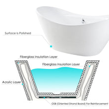 Load image into Gallery viewer, Boracay 68" x 29" freestanding bath with center toe-tap drain - FERDY BATH