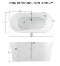 Load image into Gallery viewer, Shangri-La 67" x 32" freestanding oval bath - FERDY BATH