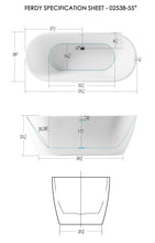 Load image into Gallery viewer, Bali 55" x 28" freestanding oval bath - FERDY BATH