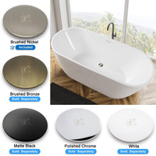 Load image into Gallery viewer, Bali 59" x 28" freestanding oval bath - brushed nickel drain - FERDY BATH