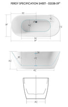 Load image into Gallery viewer, Bali 59" x 28" freestanding oval bath - FERDY BATH