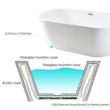 Load image into Gallery viewer, Bali 55" x 28" freestanding oval bath - FERDY BATH