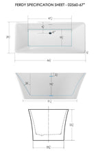 Load image into Gallery viewer, Sentosa 67" x 30" freestanding straight bath - FERDY BATH