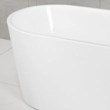 Load image into Gallery viewer, Shangri-La 55" x 28" freestanding oval bath - brushed nickel drain - FERDY BATH