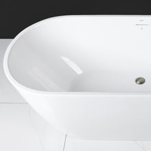 Load image into Gallery viewer, Bali 47" x 26" freestanding oval bathtub - brushed nickel drain