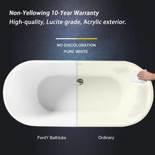 Load image into Gallery viewer, Bali 55" x 28" freestanding oval bath - brushed nickel drain - FERDY BATH