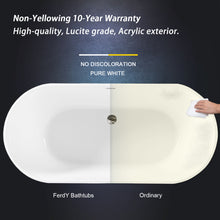 Load image into Gallery viewer, Shangri-La 67" x 32" freestanding bathtub Soaking tub- brushed nickel drain