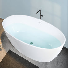 Load image into Gallery viewer, Tahiti 59" x 31" freestanding oval bathtub with brushed nickel drain