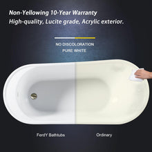 Load image into Gallery viewer, Langkawi 69" x 30" freestanding bath, deck mounted faucet ready - brushed nickel drain - FERDY BATH