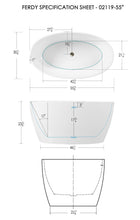 Load image into Gallery viewer, Tahiti 55" x 31" freestanding oval bath with brushed nickel drain