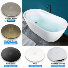 Load image into Gallery viewer, Lana'i 60" x 32" freestanding oval bathtub with brushed nickel drain