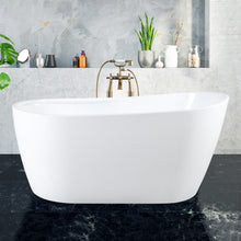 Load image into Gallery viewer, Lana'i 60" x 32" freestanding oval bathtub with brushed nickel drain