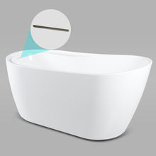 Load image into Gallery viewer, Lana'i 60" x 32" freestanding oval bathtub with brushed nickel drain