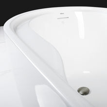 Load image into Gallery viewer, Lana'i 60" x 32" freestanding oval bathtub with brushed nickel drain