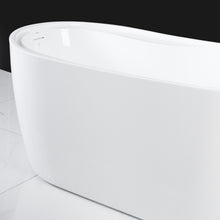 Load image into Gallery viewer, Lana'i 60" x 32" freestanding oval bathtub with brushed nickel drain