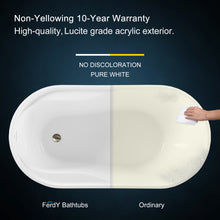 Load image into Gallery viewer, Lana'i 60" x 32" freestanding oval bathtub with brushed nickel drain