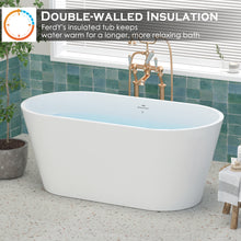 Load image into Gallery viewer, Shangri-La Elite 59" x 30" freestanding bathtub with brushed nickel drain